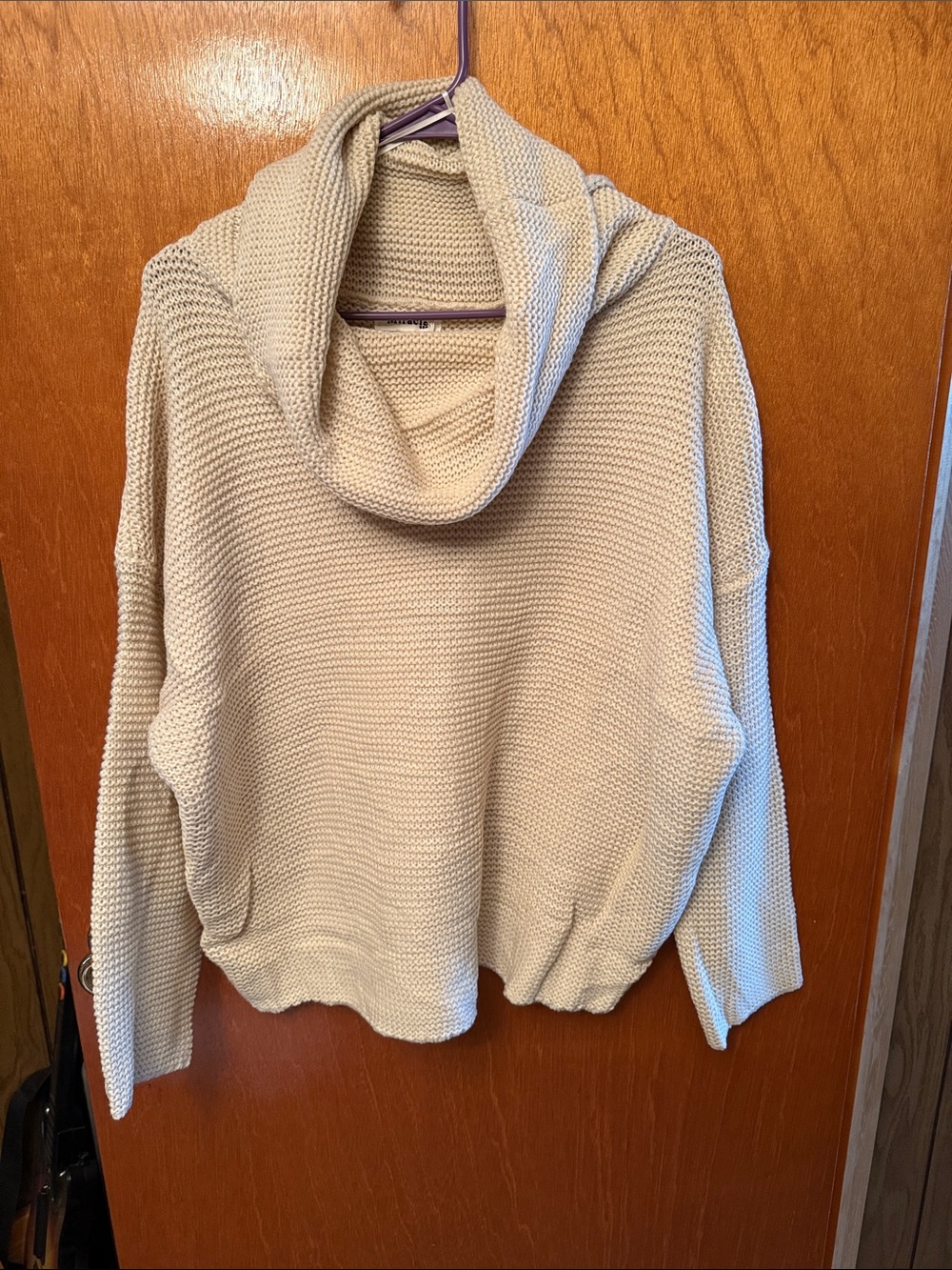 Miracle Cream Cowl Neck Knit Sweater